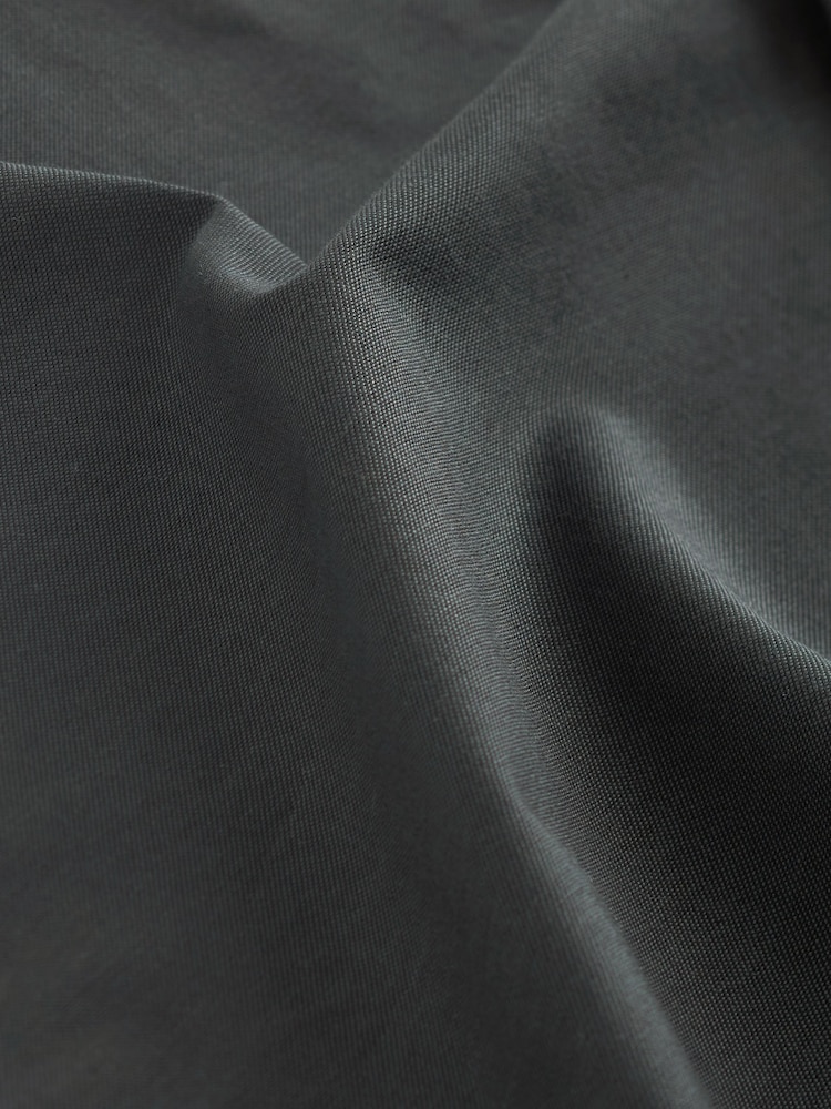 Charcoal Grey Slim Fit Stretch Oxford Short Sleeve Shirt - Image 9 of 9