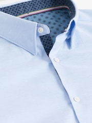 Light Blue Slim Fit Stretch Oxford Short Sleeve Shirt - Image 6 of 7