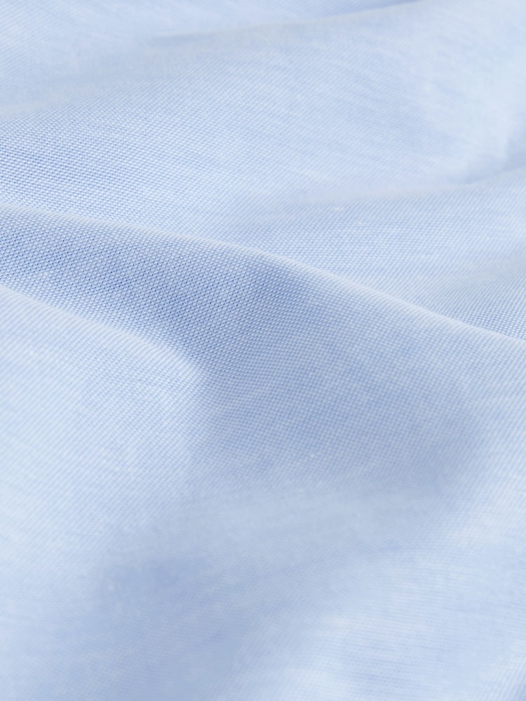Light Blue Slim Fit Stretch Oxford Short Sleeve Shirt - Image 7 of 7