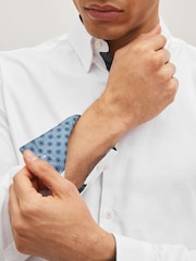 White Slim Fit Stretch Oxford Long Sleeve Shirt - Image 3 of 7