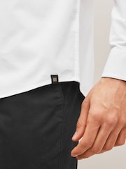 White Slim Fit Stretch Oxford Long Sleeve Shirt - Image 4 of 7