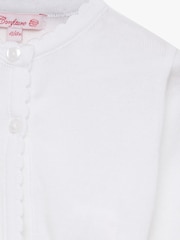 Trotters London White Little Sophie Cropped Cotton Cardigan - Image 3 of 3