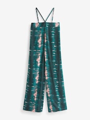 Petrol/Rosa/Knüpfbatik - Wide-Leg-Jumpsuit mit Neckholder - Bild 4 von 5