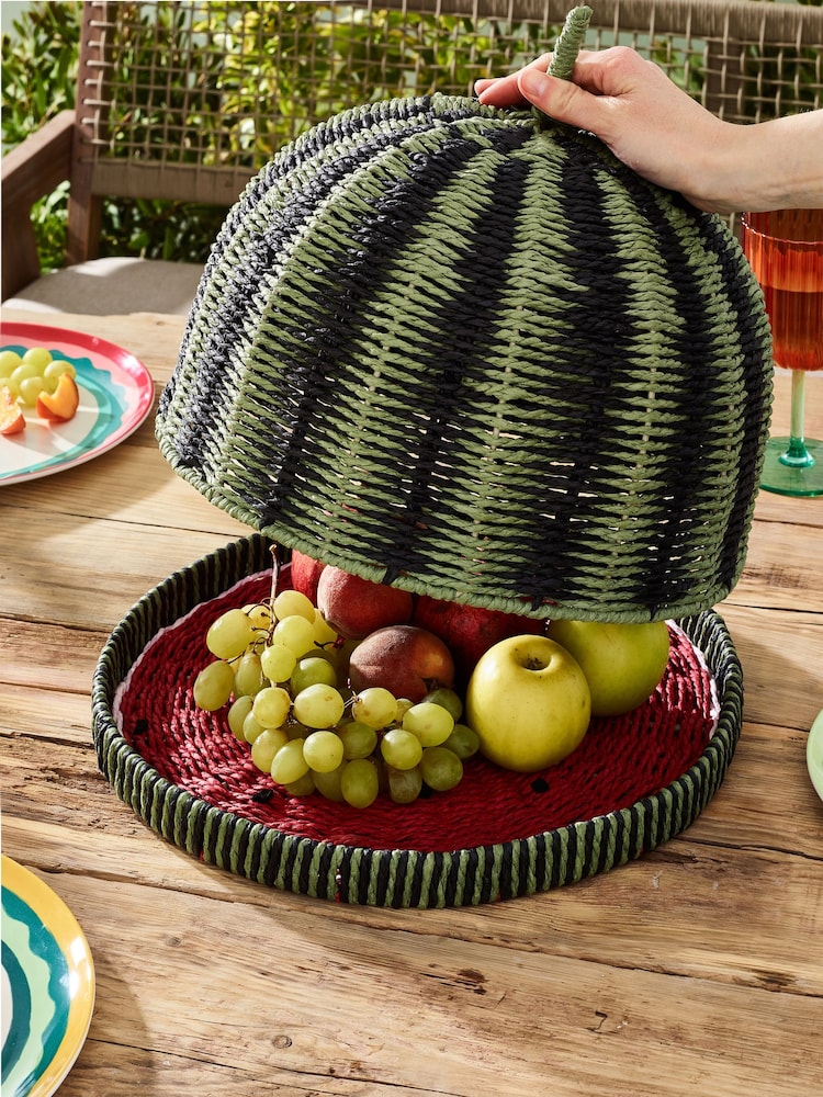 Green Woven Watermelon Food Cover - Image 1 of 5