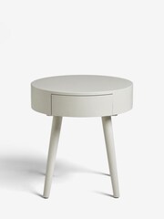 Natural Painted 1 Drawer Round Bedside Table - Image 6 of 8