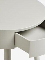 Natural Painted 1 Drawer Round Bedside Table - Image 8 of 8
