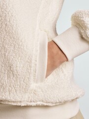 Ecru White Longline Fleece Sweatshirt - Image 4 of 6