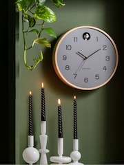 Karlsson Grey Cuckoo Birch Wall Clock - Image 1 of 3