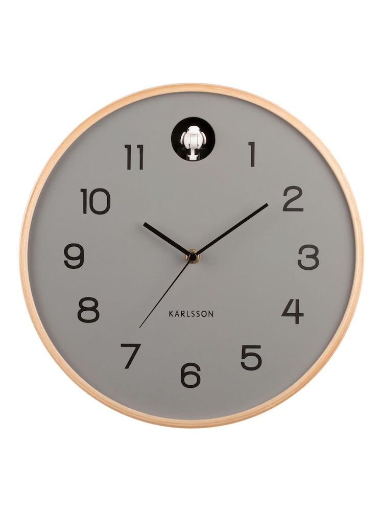 Karlsson Grey Cuckoo Birch Wall Clock - Image 2 of 3