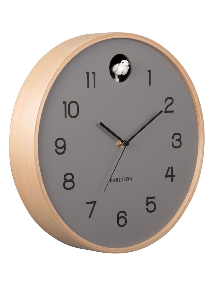 Karlsson Grey Cuckoo Birch Wall Clock - Image 3 of 3 Karlsson Grey Cuckoo Birch Wall Clock - Image 3 of 3