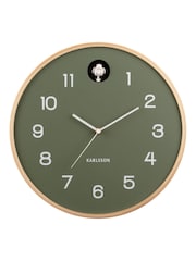 Karlsson Green Cuckoo Birch Wall Clock - Image 1 of 1