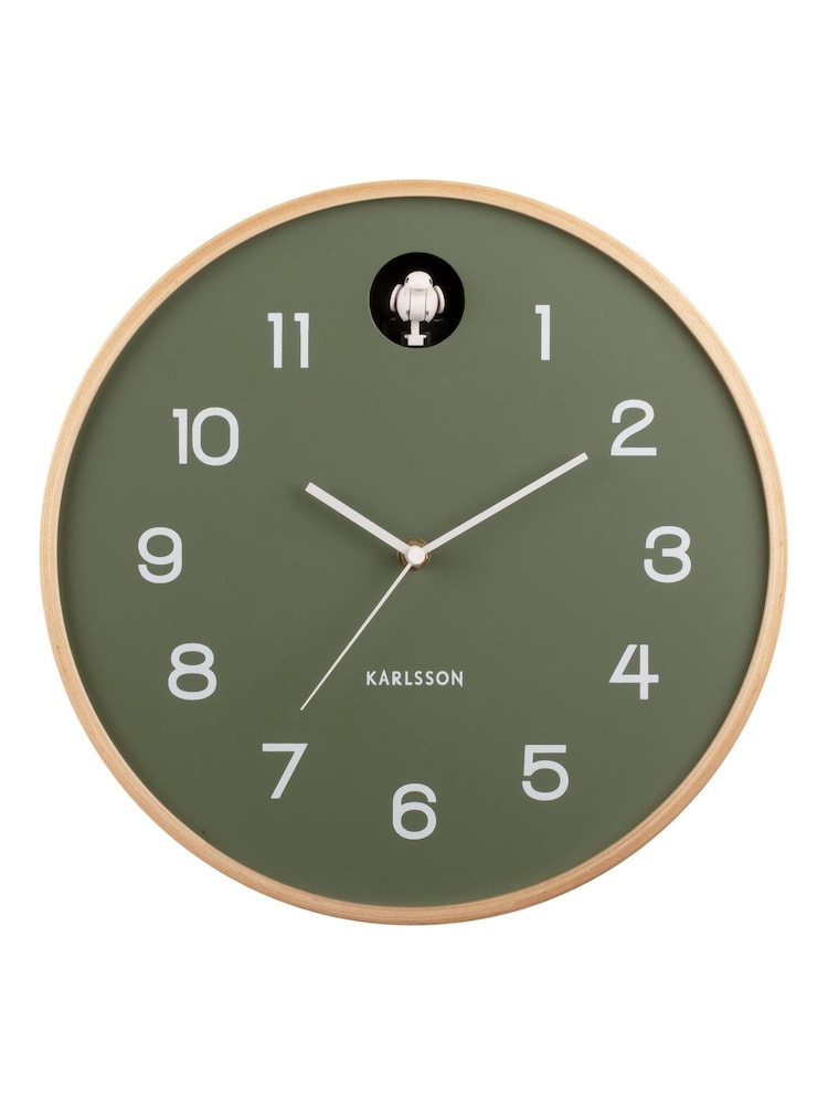 Karlsson Green Cuckoo Birch Wall Clock - Image 1 of 1