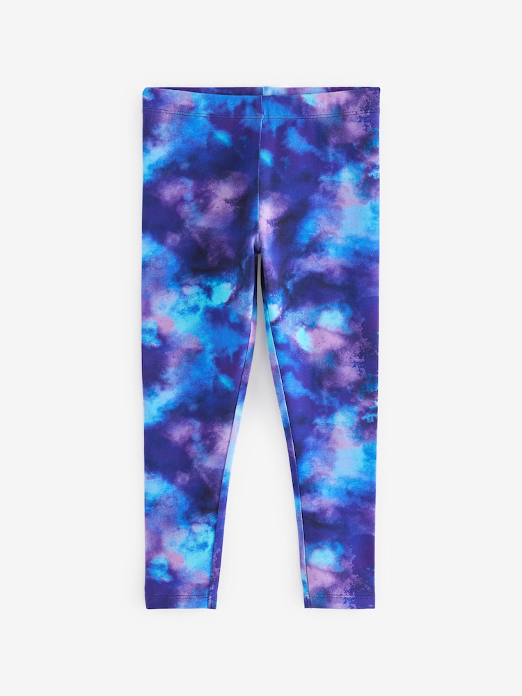 Blue/Purple Tie Dye Printed Leggings (3-16yrs) - Image 1 of 2
