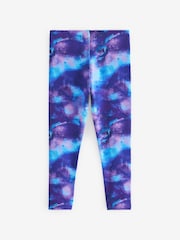 Blue/Purple Tie Dye Printed Leggings (3-16yrs) - Image 2 of 2
