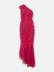Phase Eight Pink Kelsey Layered One Shoulder Maxi Dress - Image 6 of 6