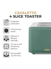 Tower Jade Green Cavaletto 4 Slice Toaster 1800W - Image 2 of 8