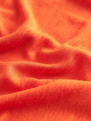 Orange Asymmetric Slash Neck Dress - Image 7 of 7