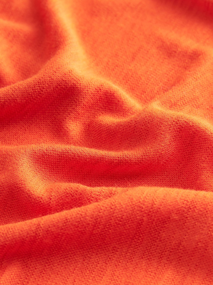Orange Asymmetric Slash Neck Dress - Image 7 of 7