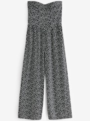 Black & White Bandeau Jersey Culotte Jumpsuit - Image 6 of 6
