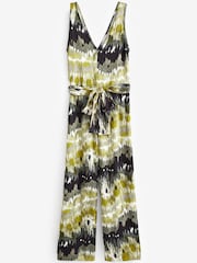 Green/Black Tie Dye Embroidered Wide Leg Jumpsuit - Image 8 of 9