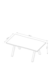 Dark Natural Oak Veneer 6 Seater Wavy Edge Dining Table - Image 6 of 6