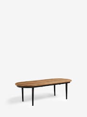 Dark Bronx Oak Effect Pill Shape 6 to 8 Seater Extending Dining Table - Image 6 of 9