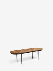 Dark Bronx Oak Effect Pill Shape 6 to 8 Seater Extending Dining Table - Image 7 of 9