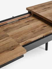Dark Bronx Oak Effect Pill Shape 6 to 8 Seater Extending Dining Table - Image 9 of 9