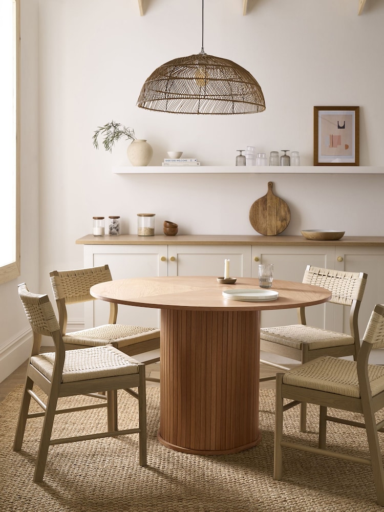 Light Natural Conway Oak Veneer Dining Table - Image 1 of 5