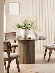 Dark Natural Conway Oak Veneer Dining Table - Image 1 of 5