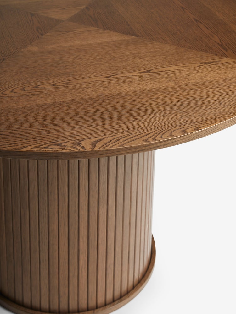 Dark Natural Conway Oak Veneer Dining Table - Image 5 of 5