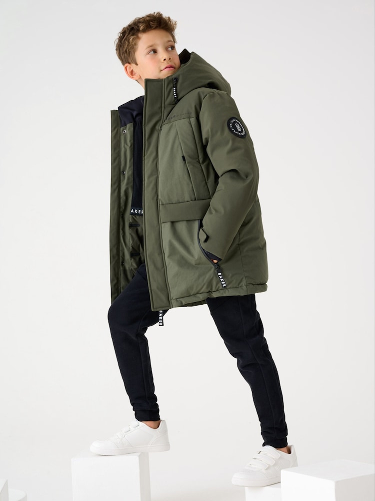 Baker by Ted Baker Khaki Green Shower Resistant Parka Coat - Image 1 of 9