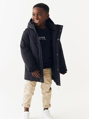 Baker by Ted Baker Navy Waterproof Parka Coat - Image 10 of 13