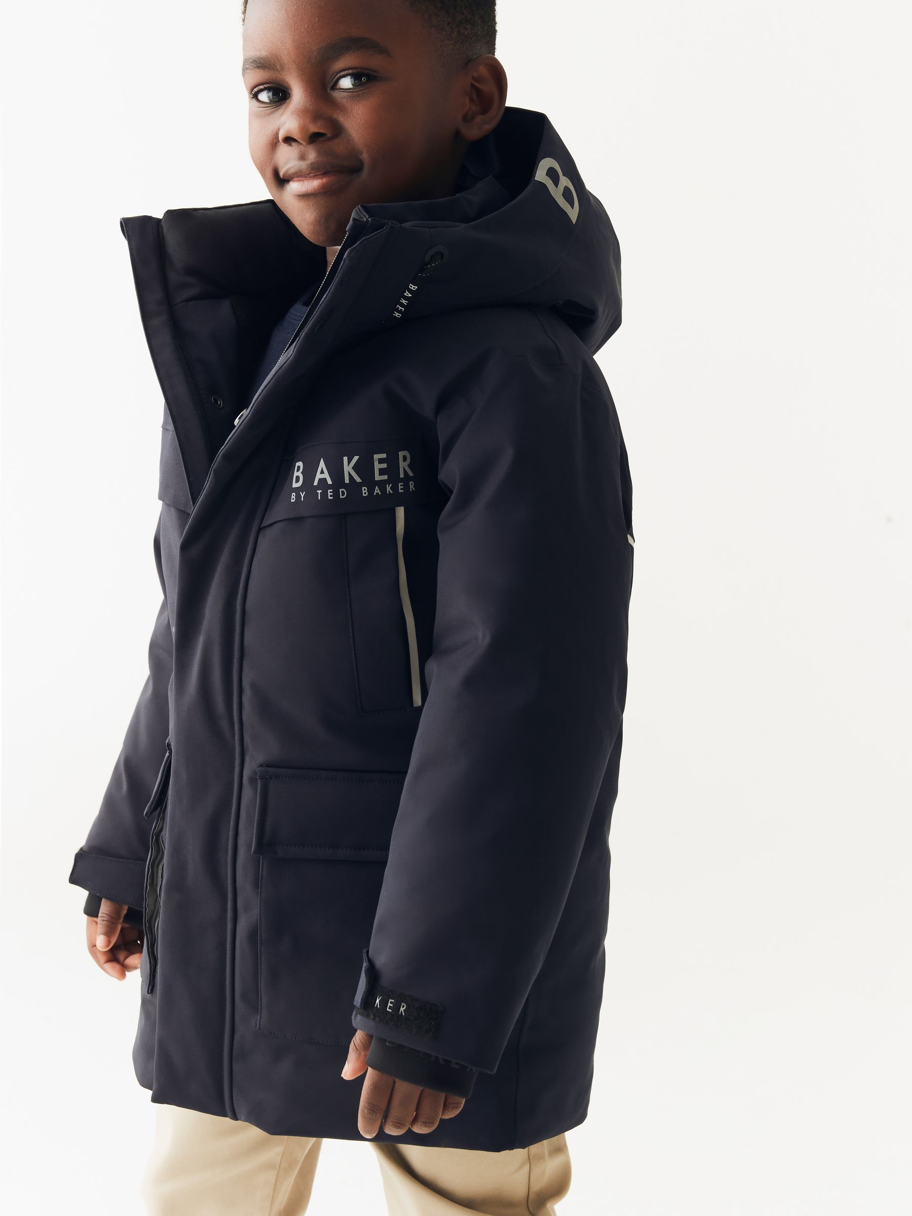 Buy Baker by Ted Baker Navy Waterproof Parka Coat from Next Luxembourg