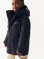 Baker by Ted Baker Navy Waterproof Parka Coat - Image 11 of 13
