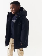 Baker by Ted Baker Navy Waterproof Parka Coat - Image 6 of 13