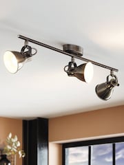 Eglo Cream Seras Antiquenickel 3 Lights Pendant Ceiling Light - Image 1 of 3