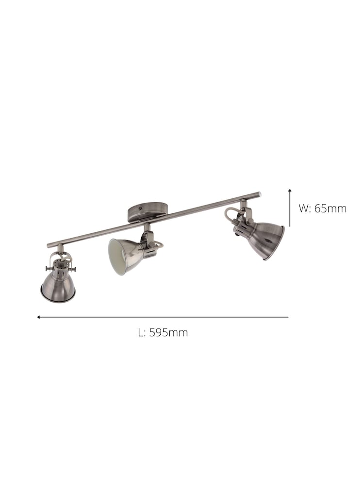 Eglo Cream Seras Antiquenickel 3 Lights Pendant Ceiling Light - Image 3 of 3