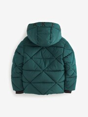 Baker by Ted Baker Shower Resistant Green Padded Coat - Image 8 of 12