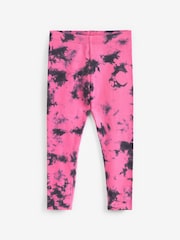 Black/Pink Tie Dye Printed Leggings (3-16yrs) - Image 1 of 2