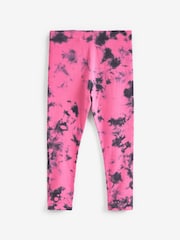 Black/Pink Tie Dye Printed Leggings (3-16yrs) - Image 2 of 2