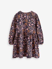 Navy Blue/Pink Dark Floral Print Long Sleeve Jersey Dress (3-16yrs) - Image 6 of 6