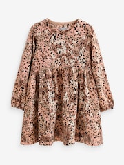 Neutral Animal Print Long Sleeve Jersey Dress (3-16yrs) - Image 5 of 6