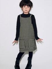 Black/White Jacquard Pinafore Dress And Top Set (3-16yrs) - Image 2 of 7
