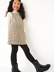 Neutral Check Jacquard Pinafore Dress And Top Set (3-16yrs) - Image 2 of 9