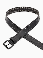 AllSaints Black Rowan Smooth Belt - Image 3 of 5