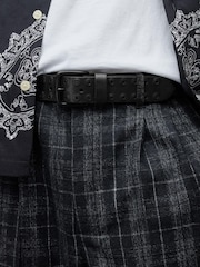 AllSaints Black Rowan Smooth Belt - Image 5 of 5
