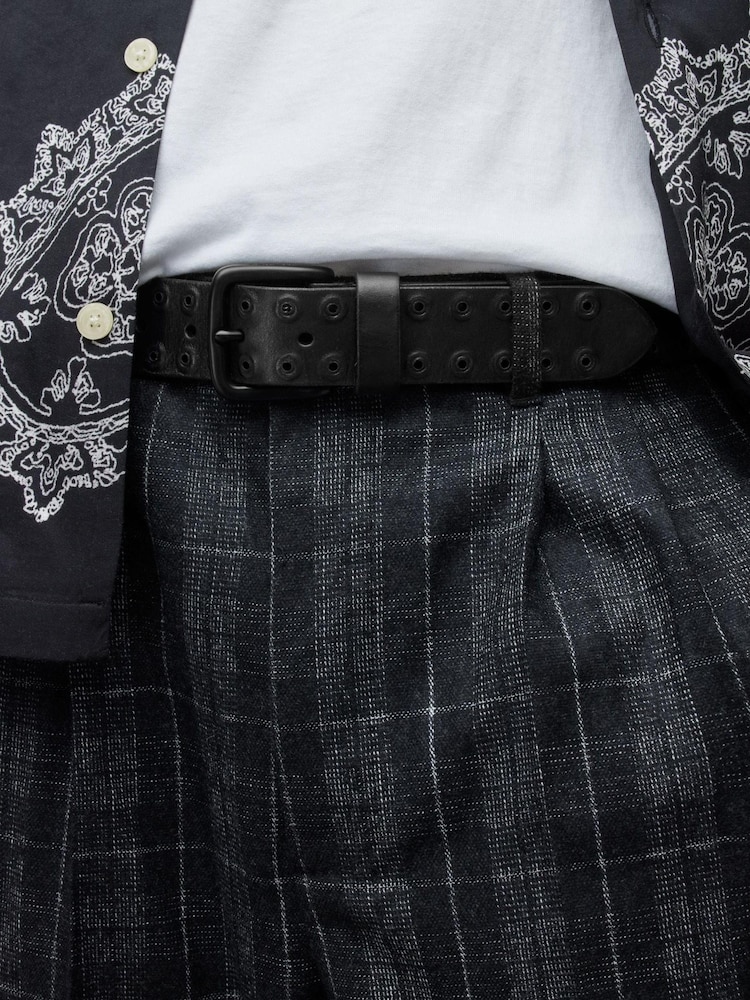 AllSaints Black Rowan Smooth Belt - Image 5 of 5