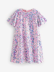 Pink/Blue/Silver Sequin Dress (3-16yrs) - Image 6 of 7