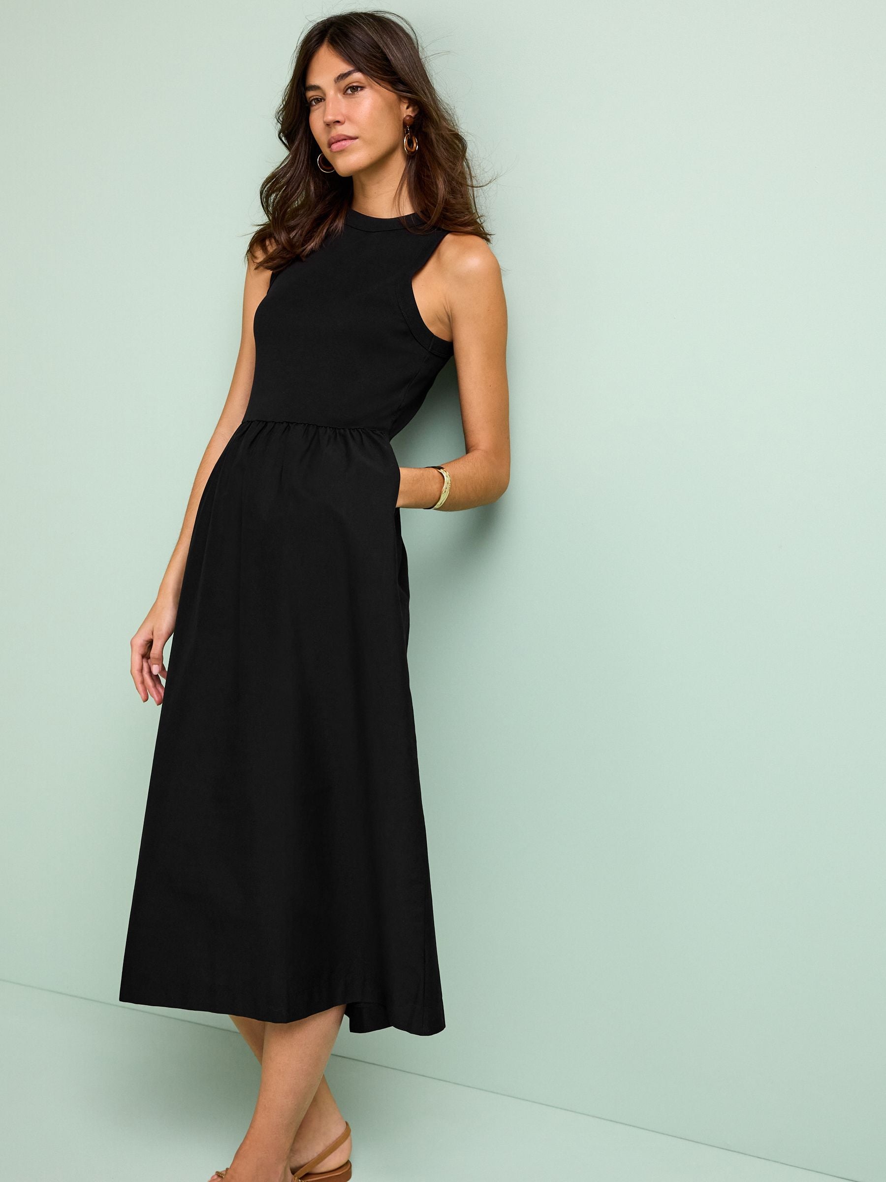 Ribbed store Sleeveless Midi Dress